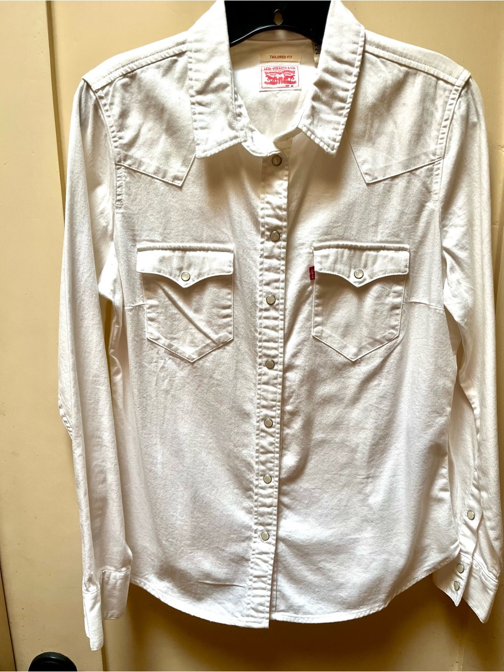 Levi's White Western Snap-Front Button Down Shirt